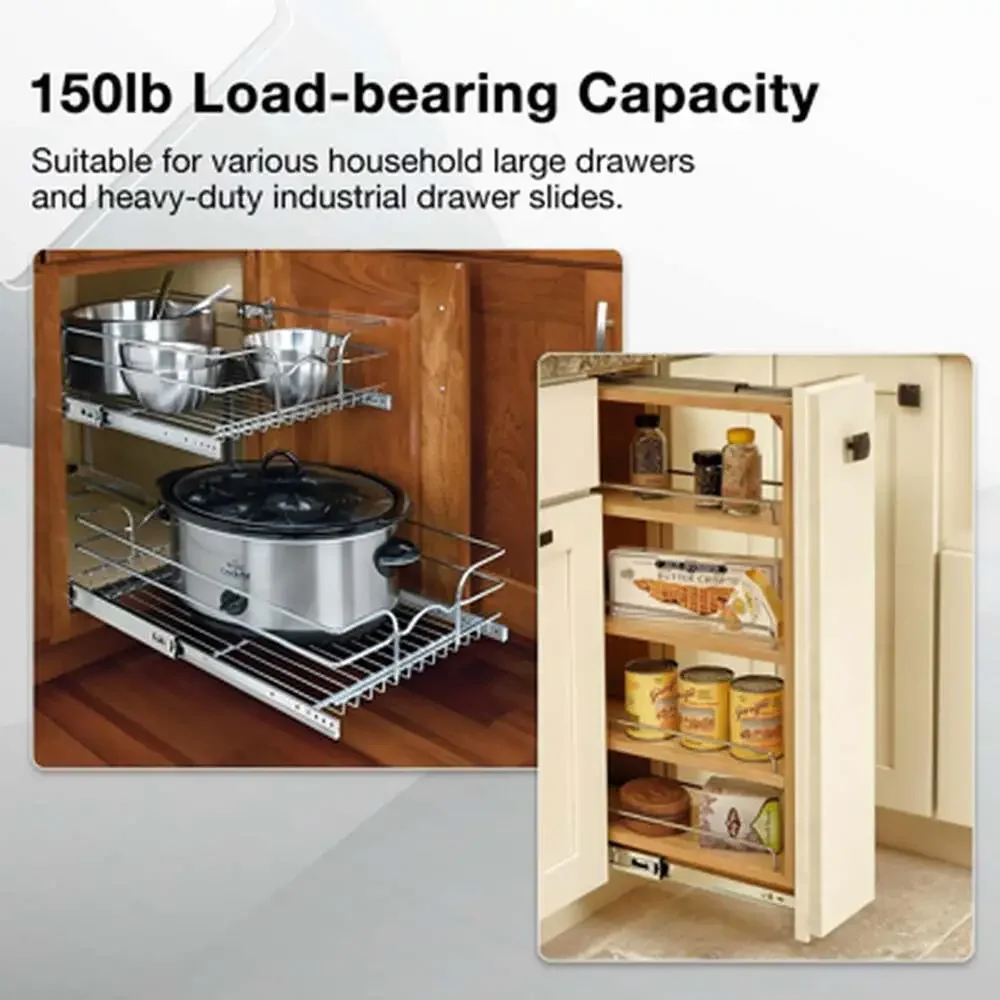 Heavy Duty Drawer Slides Full Extension Runners 150 Lbs Side Mount Rails For